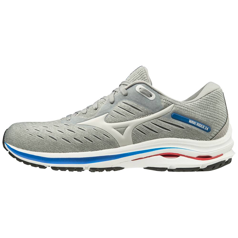 Mizuno Men's Wave Rider 24 2E (Wide) Running Shoes Grey (411226-NDU)